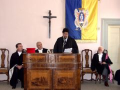 Conferimento della laurea ad honorem a Luis Sepulveda da parte dell'Università di Urbino